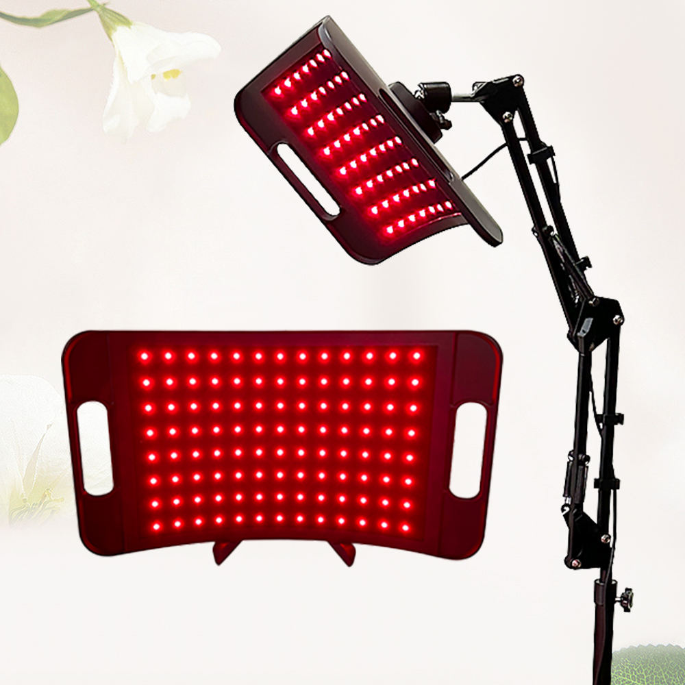 Red Light Therapy Panel 660 850 - แผงบำบัดด้วยแสงสีแดงพร้อมขาตั้งปรับระดับได้, ชิปคู่ 660&850 นาโนเมตร LED อุปกรณ์แสงอินฟราเรดใกล้สำหรับสุขภาพผิว,