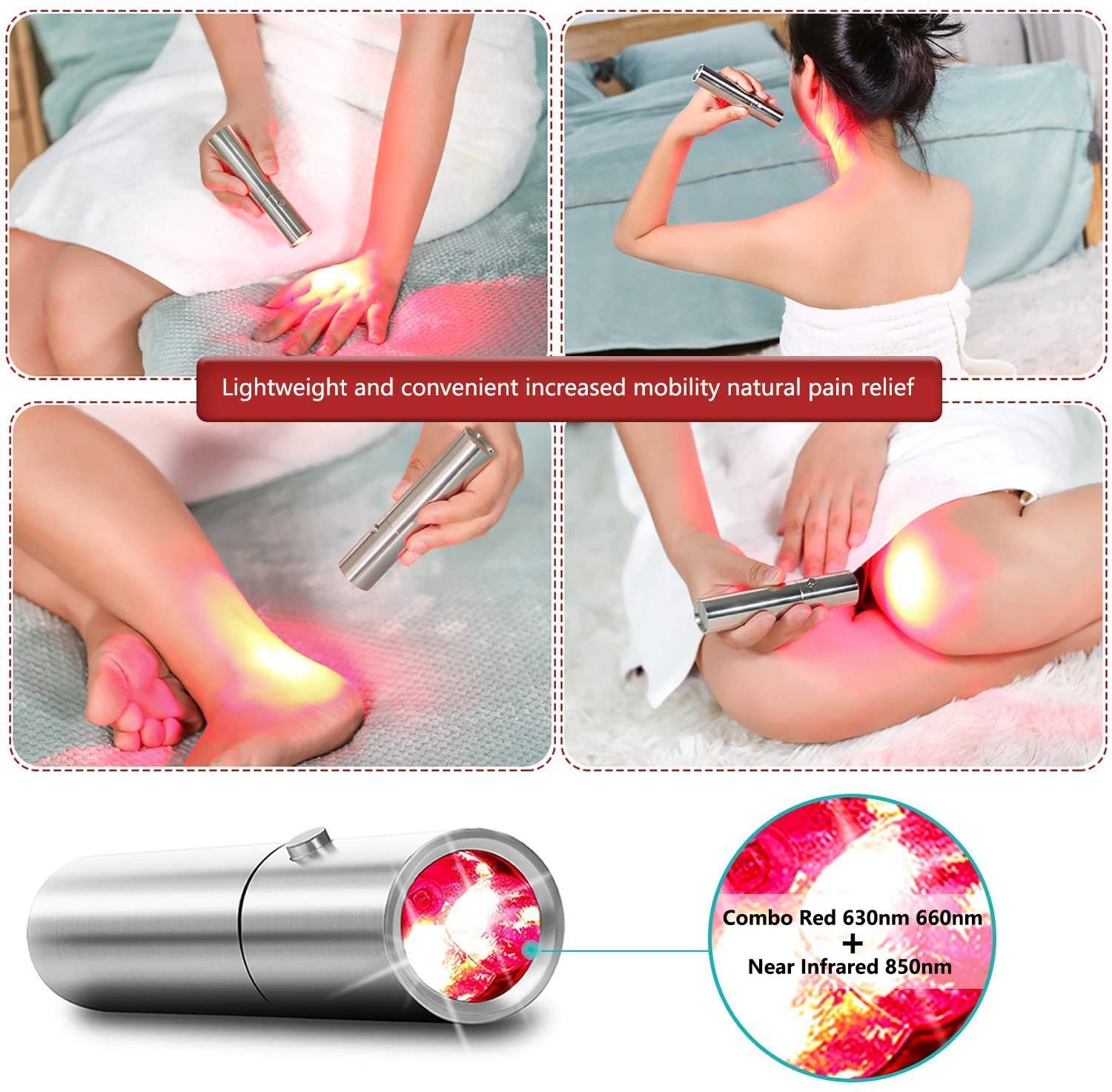 Red Light Therapy Torch 660Nm - E2 ไฟฉาย LED แบบพกพา 630NM 660NM