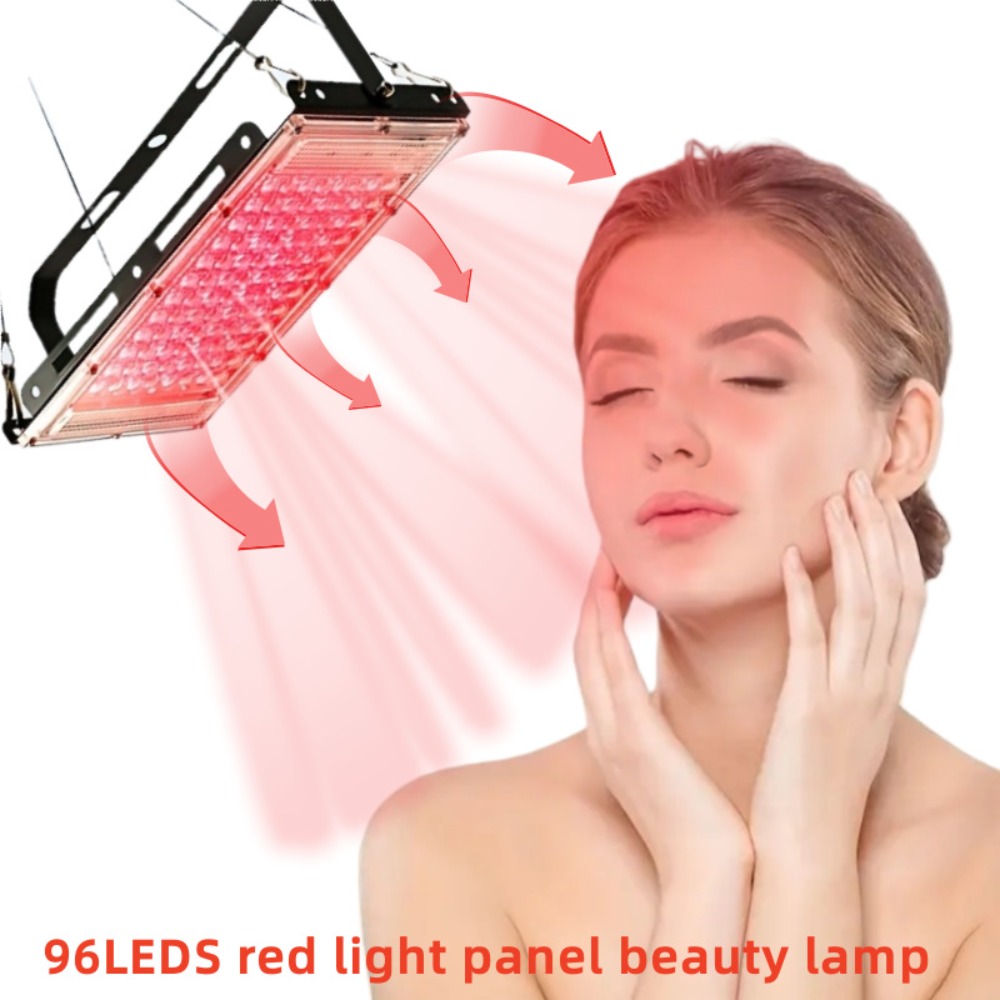 Red Light Therapy Torch 660Nm - การบำบัดด้วยแสงสีแดงสำหรับผิวหน้า โคมไฟความงามพร้อมแผงไฟ LED 96 ดวง ความยาวคลื่น