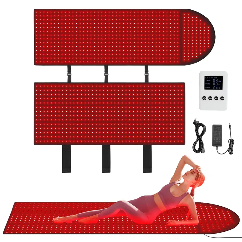 Led Light Therapy Bed Full Body - แผ่นรองนอนบำบัดด้วยแสงสีแดงแบบเต็มตัว ไม่มี EMF พร้อมโลโก้สั่งทำพิเศษ ควบคุมด้วยรีโมทไร้สาย