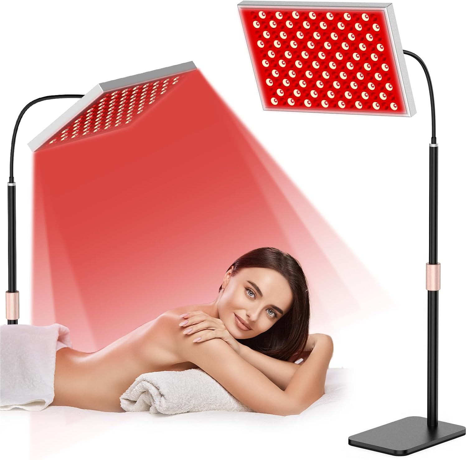 Red Light Therapy Torch 660Nm - การบำบัดด้วยแสงสีแดงสำหรับร่างกาย แผงไฟอินฟราเรดพร้อมขาตั้ง ความยาวคลื่น 660 นาโนเมตร และ