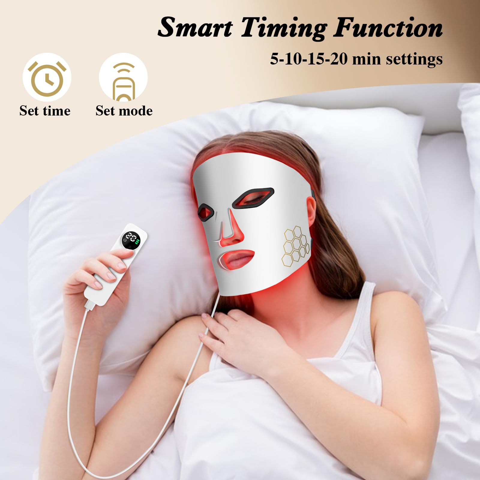 Hello Face LED Face Mask Light - Red Light Therapy Mask Near Infrared บทวิจารณ์และราคา