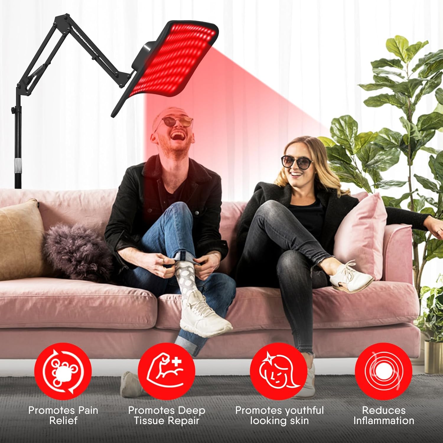 แผงบําบัดด้วยแสงสีแดงพร้อมขาตั - Red Light Therapy Panel 660 850 บทวิจารณ์และราคา