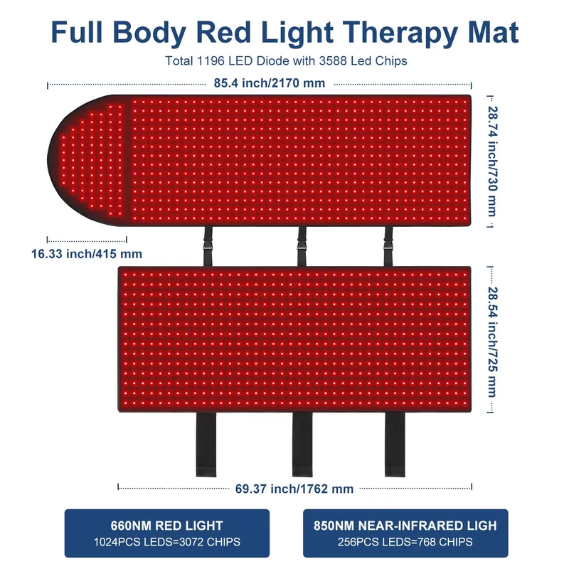 แผ่นรองนอนบำบัดด้วยแสงสีแดงแบบ - Led Light Therapy Bed Full Body บทวิจารณ์และราคา