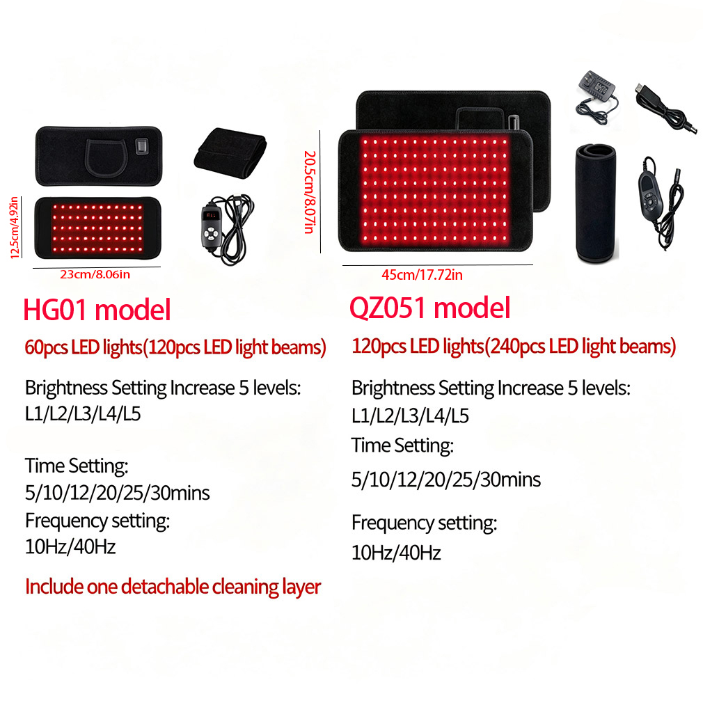 เข็มขัดเอวไฟ LED สีแดง QZ051 ไ - Red Light Therapy Panel 660 850 บทวิจารณ์และราคา