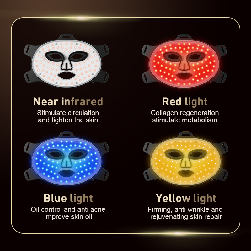 4 สีฟื้นฟูผิว Anti-Aging สีแดง - Red Light Therapy Mask Near Infrared บทวิจารณ์และราคา